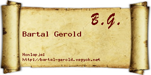Bartal Gerold névjegykártya